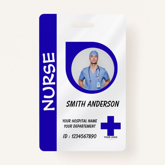 Tarjeta De Identificación Hospital Employee Logo & Photo ID Badge (Anverso)