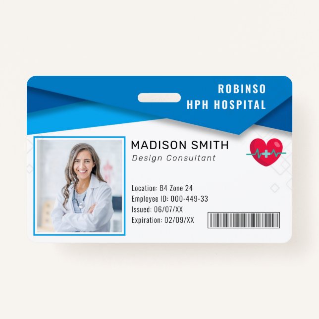 Tarjeta De Identificación Hospital Medical Employee Photo ID  (Anverso)