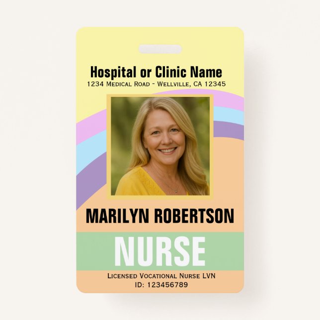 Tarjeta De Identificación Hospital or Medical Clinic Name Badge (Anverso)