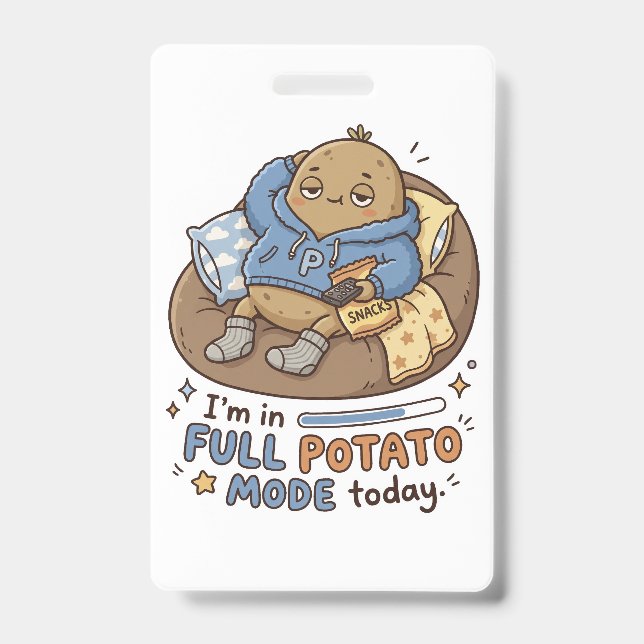 Tarjeta De Identificación I’m in full potato mode today| Couch Potato Potato (Parte frontal)