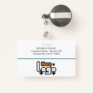 Tarjeta De Identificación ID Badge Card Business Employee Staff Logo & Photo