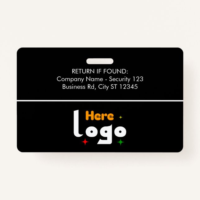 Tarjeta De Identificación ID Badge Card Business Employee Staff Logo & Photo (Reverso)