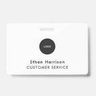Tarjeta De Identificación ID Badge Card | Business Employee Staff Logo White