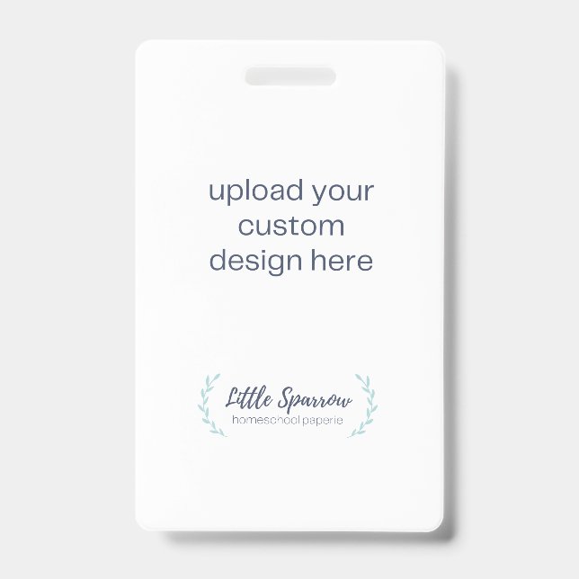 Tarjeta De Identificación ID Badge - Carga tu propio diseño vertical (Parte frontal)