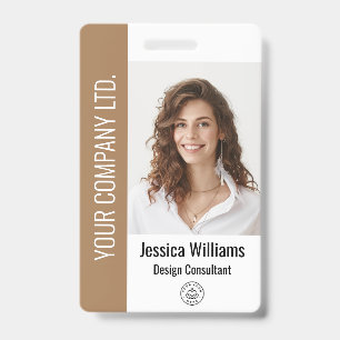 Tarjeta De Identificación ID Brown de empleado corporativo personalizado