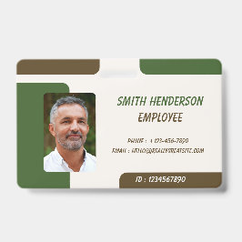 Tarjeta De Identificación ID Card Badge | Minimal Business Employee Photo