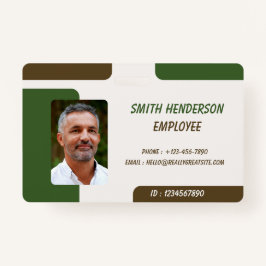 Tarjeta De Identificación ID Card Badge | Minimal Business Employee Photo