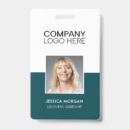 TARJETA DE IDENTIFICACIÓN ID CORPORATE LOGO EMPLOYEE PHOTO PEACOCK