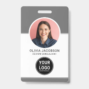Tarjeta De Identificación ID de código QR de foto de empleado de empresa mod