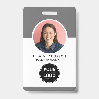Tarjeta De Identificación ID de código QR de foto de empleado de empresa mod