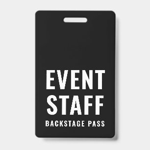 Tarjeta De Identificación ID de código QR de pase de backstage para personal