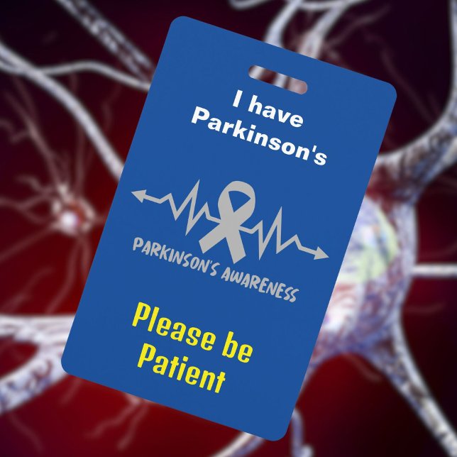 Tarjeta De Identificación ID de discapacidad de Lanyard en Parkinson (Parkinson's lanyard)