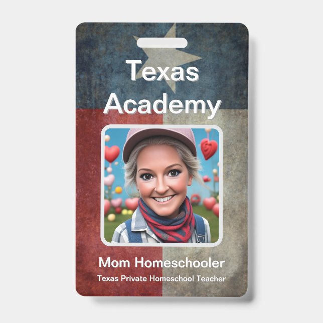 Tarjeta De Identificación ID de educación en casa en Texas (Parte frontal)