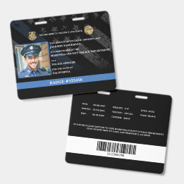 Tarjeta De Identificación ID de empleado de aplicación de la ley oficial de