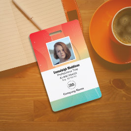 Tarjeta De Identificación Id de empleado de empresa abstracta moderna | Grad