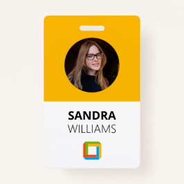 Tarjeta De Identificación Id. de empleado de empresa amarillo