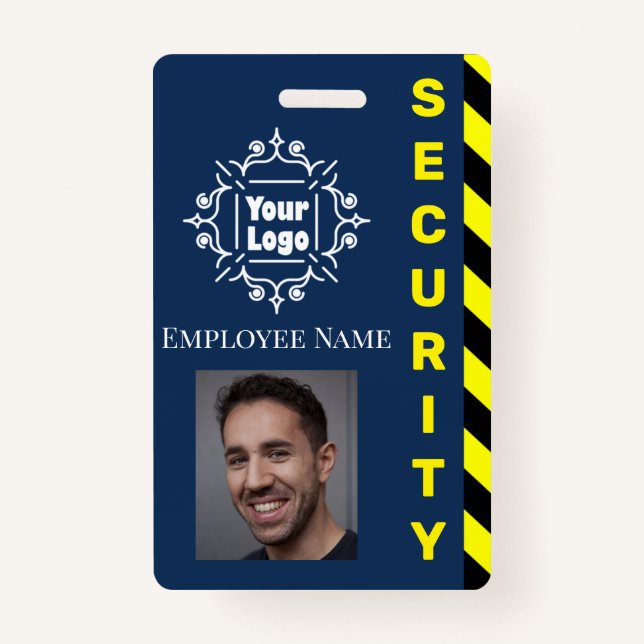Tarjeta De Identificación Id. de empleado de la Guardia de Seguridad Azul Pr (Anverso)