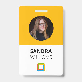 Tarjeta De Identificación ID de empleado de negocio amarillo