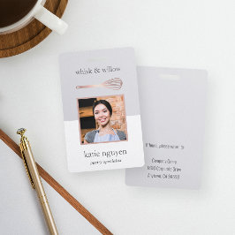 Tarjeta De Identificación ID de empleado de panadería / catering Rose Gold W