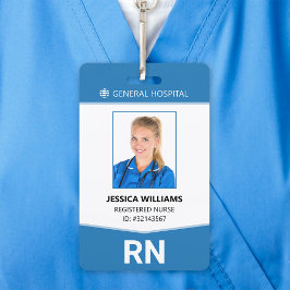 Tarjeta De Identificación ID de empleado de RN de enfermera registrada