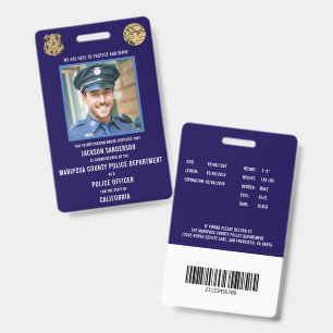 Tarjeta De Identificación ID de empleado del departamento de policía