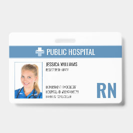 Tarjeta De Identificación ID de empleado del hospital de enfermería RN regis