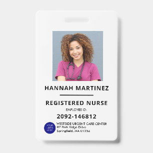 Tarjeta De Identificación ID de empleado en blanco y negro Hospital