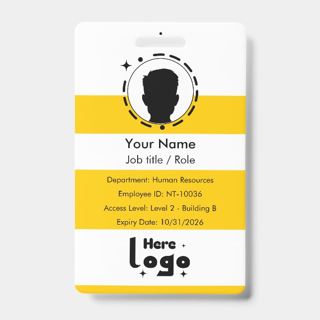 Tarjeta De Identificación ID de empleado personalizado (Parte frontal)