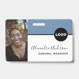Tarjeta De Identificación ID de empresa del empleado Foto Logotipo Código QR