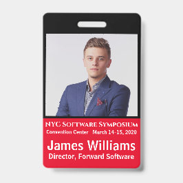 Tarjeta De Identificación ID de evento de foto personalizado vertical