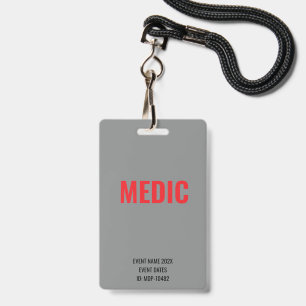 Tarjeta De Identificación ID de evento de medicación personalizada Concierto
