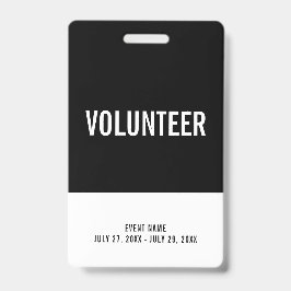 Tarjeta De Identificación Id. de evento de pase de acceso para voluntarios b
