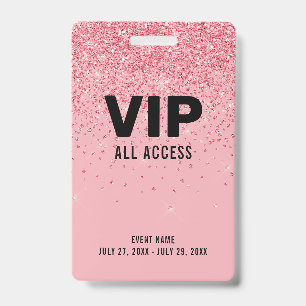 Tarjeta De Identificación ID de evento de pase de acceso total VIP con brill