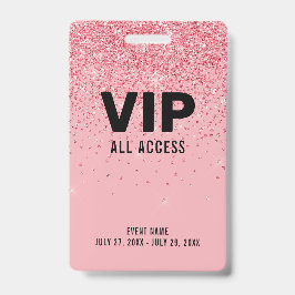 Tarjeta De Identificación ID de evento de pase de acceso total VIP con brill