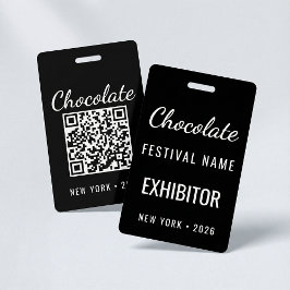 Tarjeta De Identificación ID de expositor de código QR del Festival de Choco