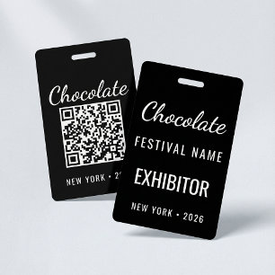Tarjeta De Identificación ID de expositor de código QR del Festival de Choco