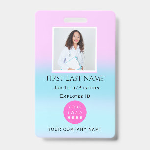 Tarjeta De Identificación ID de foto de código de barras personalizado para