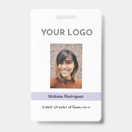 Tarjeta De Identificación ID de foto de empleado de Lilac corporativo