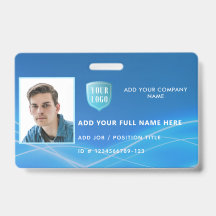 Id. de foto de empleado horizontal con logotipo