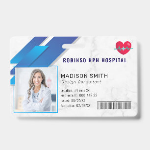 Tarjeta De Identificación ID de foto de empleado médico del hospital