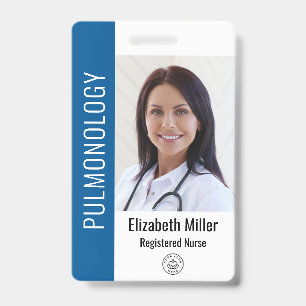 Tarjeta De Identificación ID de foto de empleado médico del Hospital Azul Az