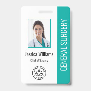 Tarjeta De Identificación ID de foto de empleado médico del hospital MD Doct