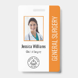 Tarjeta De Identificación ID de foto de empleado médico del hospital Médico 