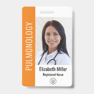 Tarjeta De Identificación ID de foto de empleado médico del hospital Orange