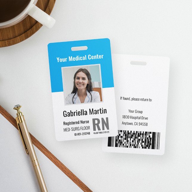Tarjeta De Identificación ID de foto de empleado médico personalizado (Subido por el creador)