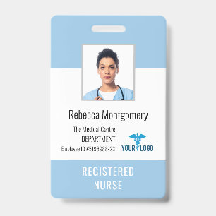 Tarjeta De Identificación ID de foto de enfermera empleada del centro médico