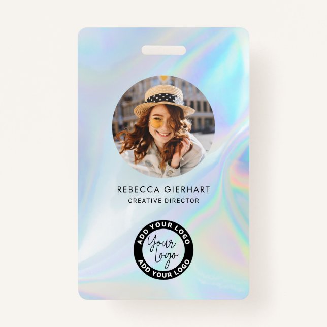 Tarjeta De Identificación Id. de foto de nombre de empleado de logotipo come (Anverso)