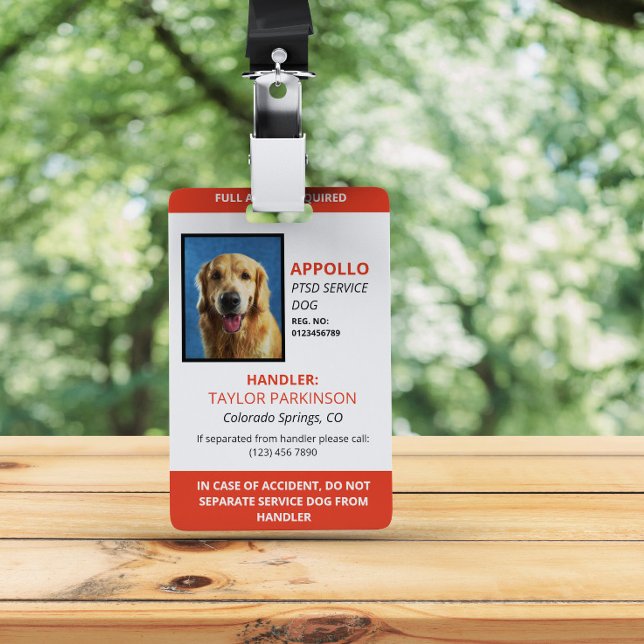 Tarjeta De Identificación ID de foto de perro de servicio Rojo Blanco (Subido por el creador)