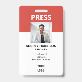 Tarjeta De Identificación Id. de foto de prensa simple