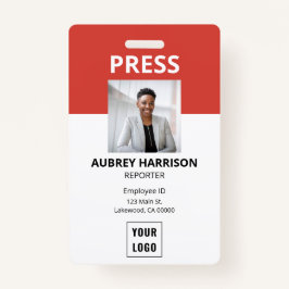 Tarjeta De Identificación Id. de foto de prensa simple